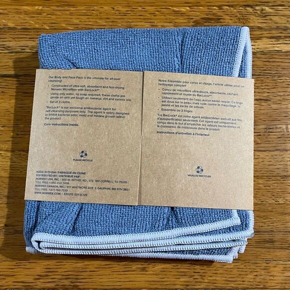 Norwex Face and Body Cloths Set of 3 in Denim NWT - Picture 2 of 8